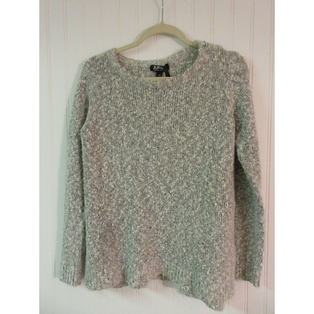 BUFFALO BY DAVID BRITTON PULLOVER GRAY & WHITE SIZE SMALL NEW NWT